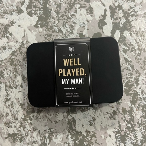 NWT Gentle Bands The Gunshot Tungsten Meteorite Men’s Wedding Band - Picture 5 of 7